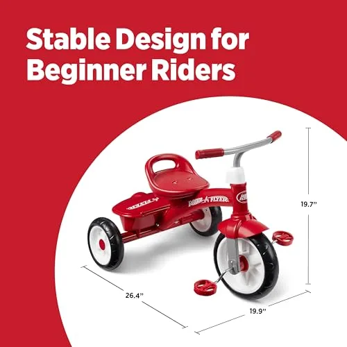 Radio Flyer ▫️ Triciclo Vermelho, triciclo para crianças pequenas ao ar livre, dos 2 ½ aos 5 anos (Exclusivo da Amazon) 3