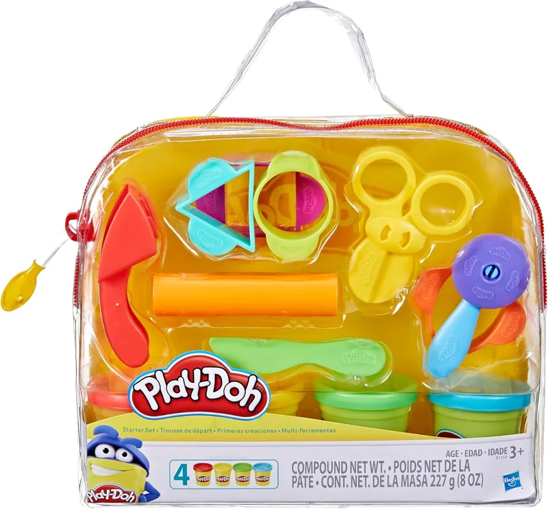 Play-Doh ▫️ First Creations for the Picnic Brinquedo de artesanato infantil com plasticina, 12 ferramentas e 6 frascos