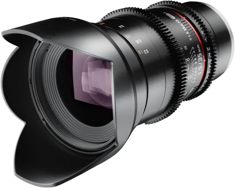 Samyang ▫️ F1312906101 - Lente de Vídeo VDSLR para Sony E (Distância Focal Fixa de 35mm, Abertura T1.5-22 AS UMC II, Diâmetro do Filtro: 77mm), Preto