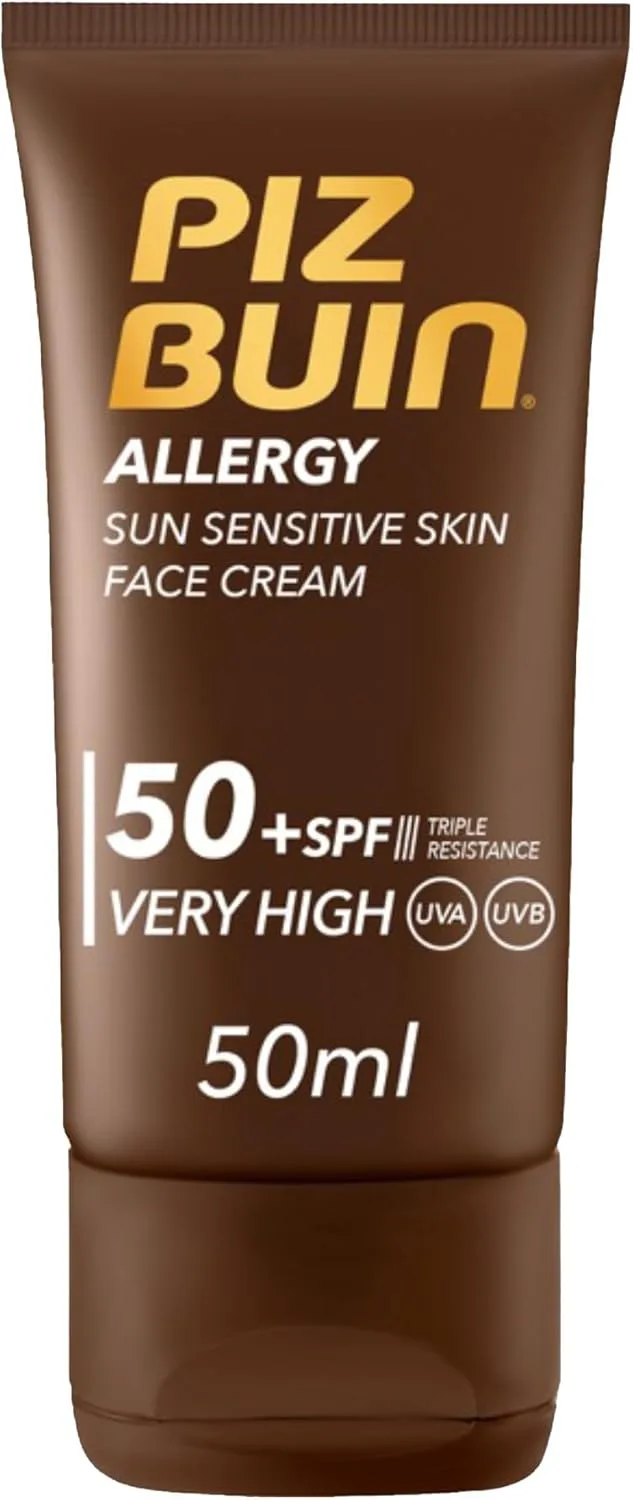 Piz Buin ▫️ Creme Facial FPS 50 de Proteção Elevada (50 ml), protetor solar facial hidratante com filtros UVA/UVB, creme solar com tripla resistência, para todos os tipos de pele