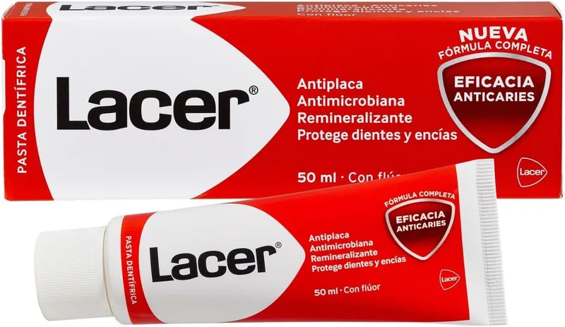 LACER ▫️ Pasta de dentes 50 ml, previne a cárie, mantém a boca saudável, alto teor de flúor, evita a formação de placa bacteriana, fortalece o esmalte, pasta de dentes com ação antimicrobiana