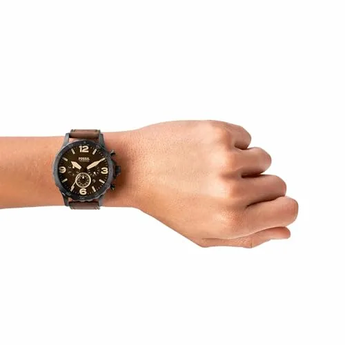 Fossil ▫️ Cintos de pele com fivela castanha para homem 4