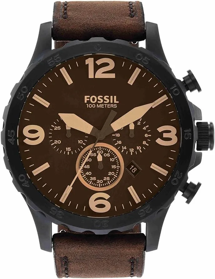 Fossil ▫️ Cintos de pele com fivela castanha para homem