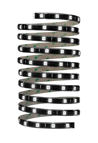 Paulmann ▫️ 70594 Strip YourLED 3 m, fita LED RGB preta, transparente, fita de luz com revestimento, multicolorida, 17,8 W, fita de luz de 550 lúmenes, fita de luz com 120 LEDs 5
