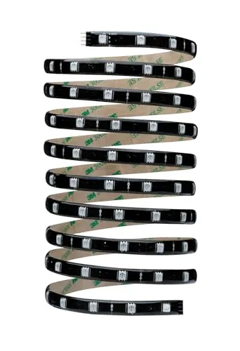 Paulmann ▫️ 70594 Strip YourLED 3 m, fita LED RGB preta, transparente, fita de luz com revestimento, multicolorida, 17,8 W, fita de luz de 550 lúmenes, fita de luz com 120 LEDs 6