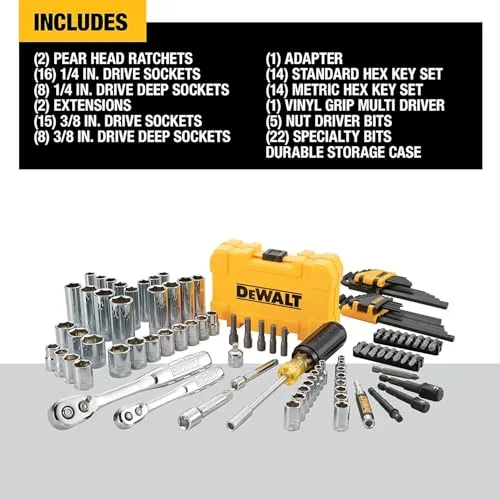 DEWALT ▫️ Conjunto de 108 chaves de soquete PTA, sortidas, multicoloridas 2
