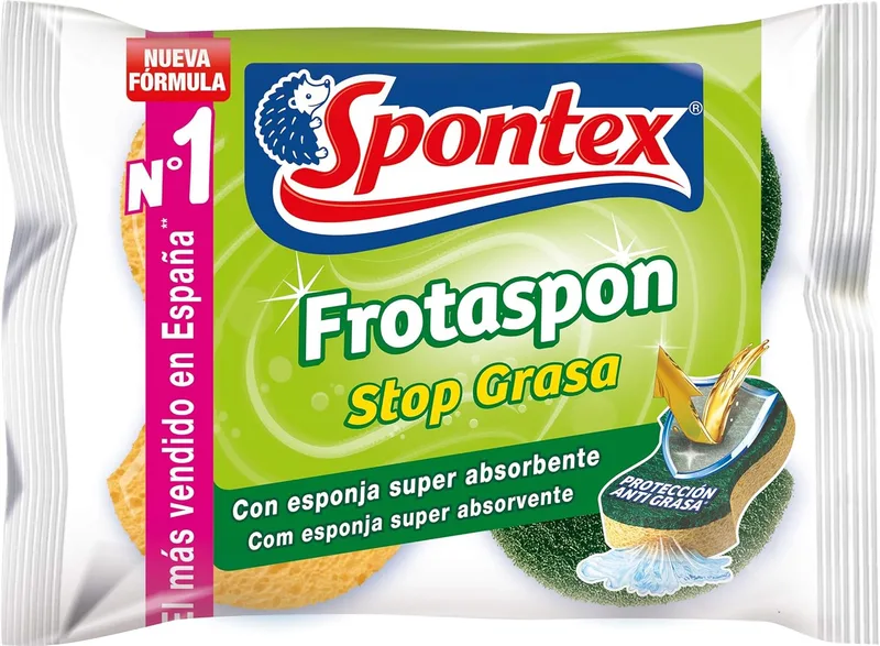 Spontex ▫️ Frotaspon Limpa-gorduras Esfregão de cozinha, 2 peças, 2 peças, 1