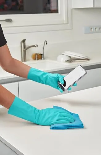 Spontex ▫️ Luvas de limpeza sem látex, «Segunda Pele», tamanho M, 2 unidades 2