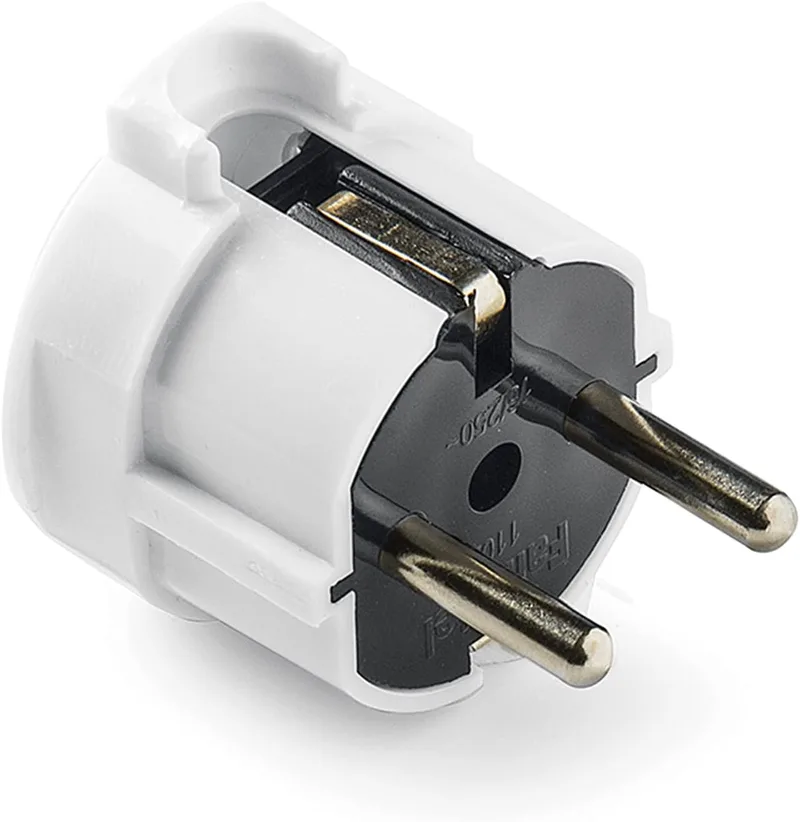 Famatel ▫️ Ficha | Saída lateral | TT | 16 A | 250 V | 4,8 mm | Branco