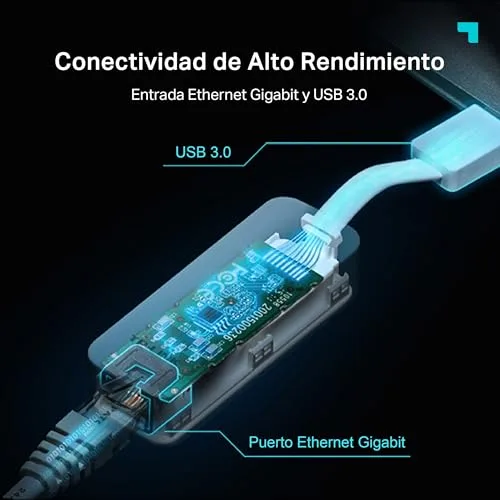 TP-Link ▫️ UE300 - Adaptador USB para Ethernet, 1000 Mbps, Gigabit, USB 3.0, Nano 5
