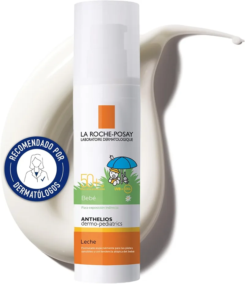 La Roche-Posay ▫️ Anthelios Dermo-Pediatrics Leite para Bebés FPS 50+, 50 ml | Proteção muito elevada de amplo espectro para o rosto e o corpo, com uma textura em leite especial para bebés.