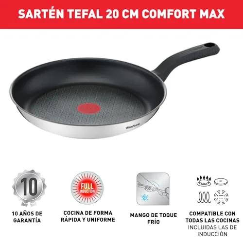 Tefal ▫️ Comfort Max - Frigideira de 20 cm, aço inoxidável 2