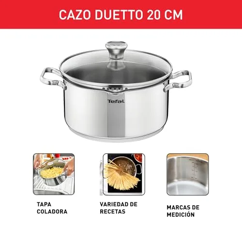 Tefal ▫️ Duetto - Panela de 20 cm, aço inoxidável 2