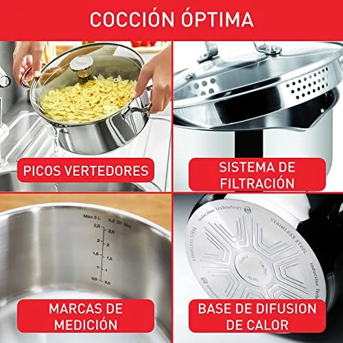 Tefal ▫️ Duetto - Panela de 24 cm, aço inoxidável 3