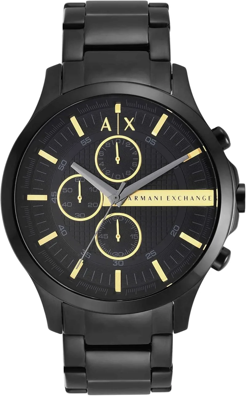 Armani Exchange ▫️ Relógios para homem, movimento de quartzo cronógrafo e caixa de 46 mm com bracelete em aço inoxidável
