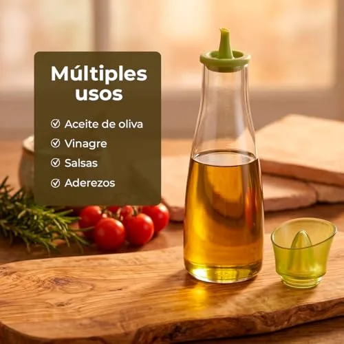 Tescoma ▫️ Garrafa de azeite em vidro borossilicato com bico de silicone - 250 ml - Ideal para azeite, vinagre e molhos - Adequada para a máquina de lavar louça - Dispensador para a cozinha e para a mesa 4