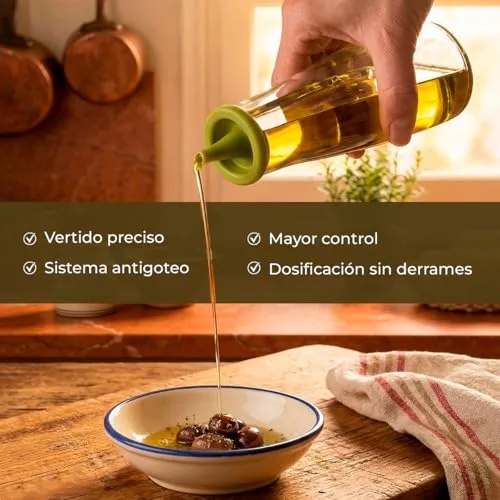 Tescoma ▫️ Garrafa de azeite em vidro borossilicato com bico de silicone - 250 ml - Ideal para azeite, vinagre e molhos - Adequada para a máquina de lavar louça - Dispensador para a cozinha e para a mesa 5