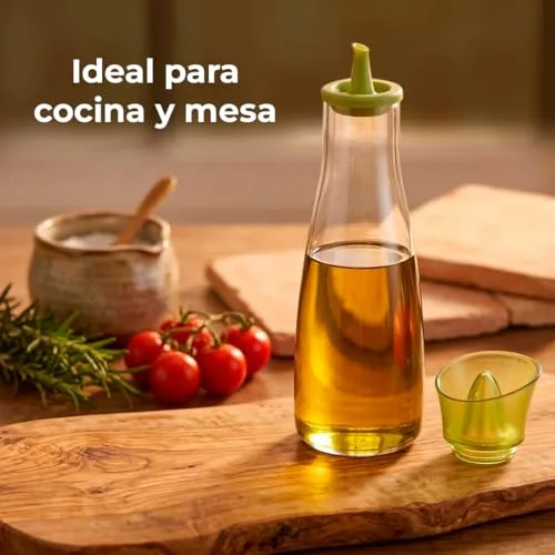 Tescoma ▫️ Garrafa de azeite em vidro borossilicato com bico de silicone - 250 ml - Ideal para azeite, vinagre e molhos - Adequada para a máquina de lavar louça - Dispensador para a cozinha e para a mesa 6
