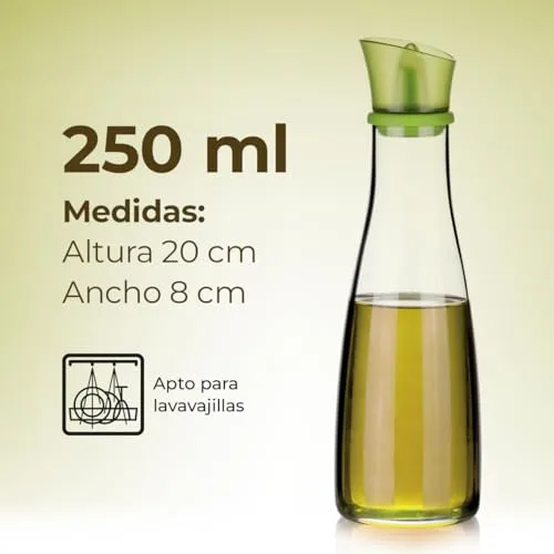 Tescoma ▫️ Garrafa de azeite em vidro borossilicato com bico de silicone - 250 ml - Ideal para azeite, vinagre e molhos - Adequada para a máquina de lavar louça - Dispensador para a cozinha e para a mesa 7