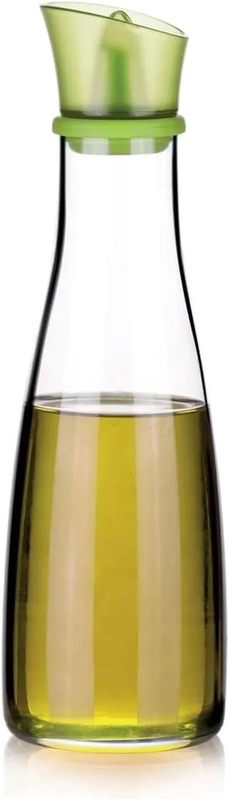 Tescoma ▫️ Garrafa de azeite em vidro borossilicato com bico de silicone - 250 ml - Ideal para azeite, vinagre e molhos - Adequada para a máquina de lavar louça - Dispensador para a cozinha e para a mesa