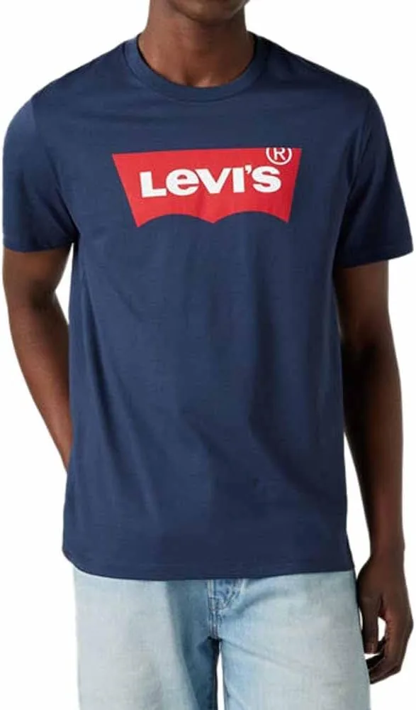 Levi's ▫️ Camiseta masculina com gola encaixada e estampado, logótipo Batwing