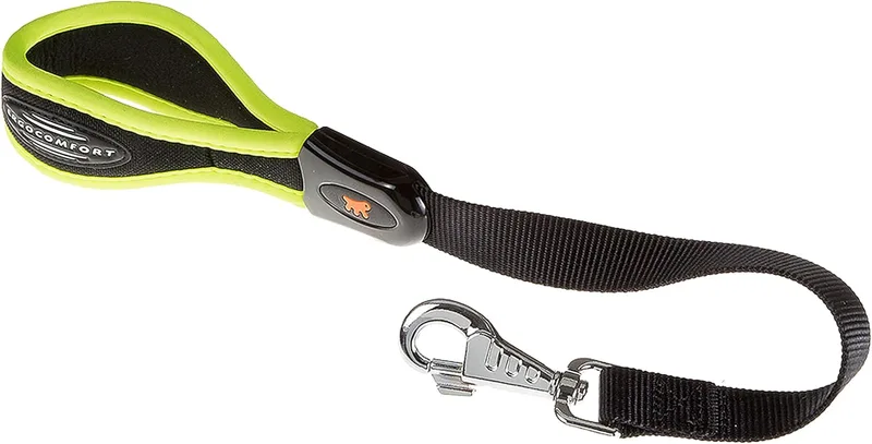 Ferplast ▫️ Trela Curta para Cães ERGOFLUO, para cães de grande porte, alça ergonómica almofadada, nylon, dimensões: 55 cm x 2,5 cm, rosa
