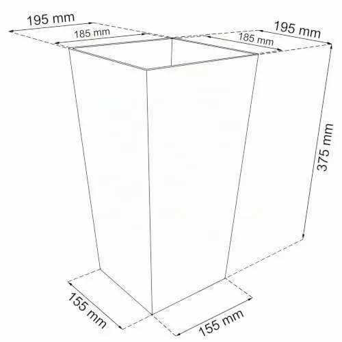 Prosperplast ▫️ Vaso «Rato» de 11,4 litros com inserção de 20 x 20 x 37,6 cm, na cor ocre escuro 3