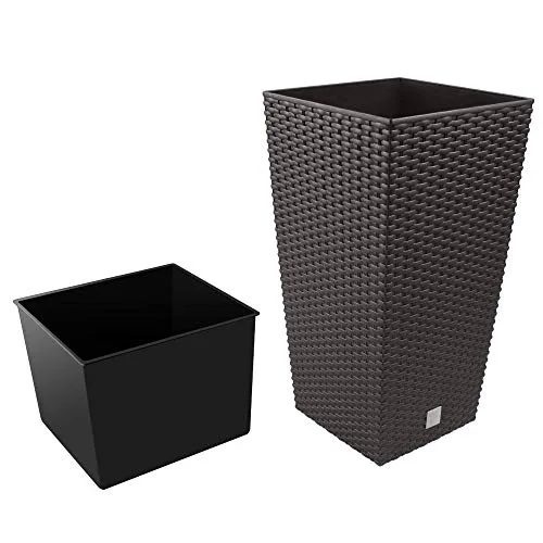 Prosperplast ▫️ Vaso «Rato» de 11,4 litros com inserção de 20 x 20 x 37,6 cm, na cor ocre escuro 5
