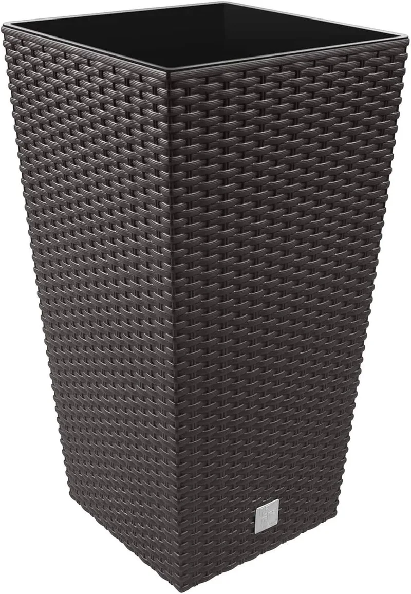 Prosperplast ▫️ Vaso «Rato» de 11,4 litros com inserção de 20 x 20 x 37,6 cm, na cor ocre escuro