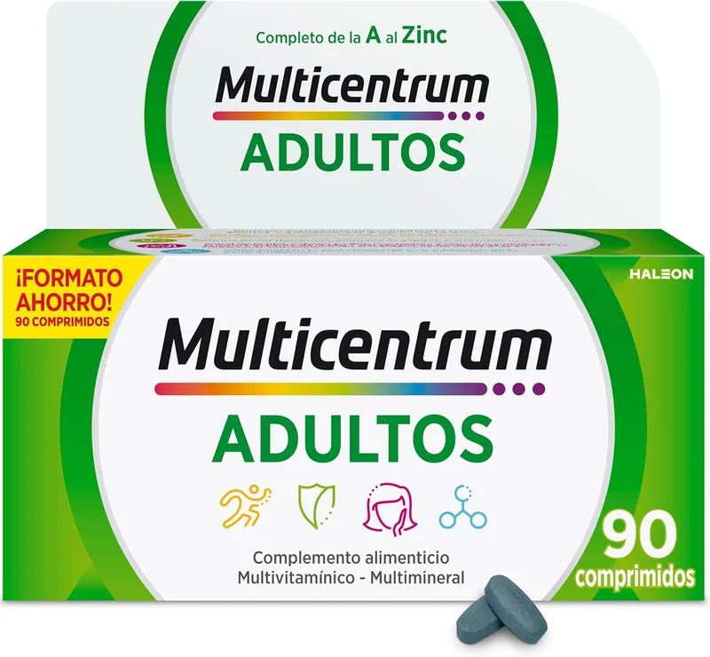 MULTICENTRUM ▫️ Suplemento alimentar multivitamínico e multimineral para adultos e adolescentes, sem glúten, 90 comprimidos