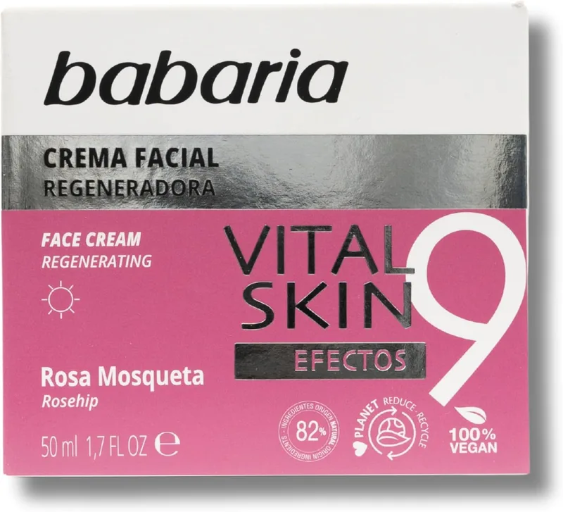 Babaria ▫️ Creme Facial com Rosa Mosqueta 9 Efeitos | Cremes Faciais para Mulheres e Creme Hidratante Facial para Homens 50ml | Creme Anti-Rugas para Homens e Mulheres | Rosa Mosqueta