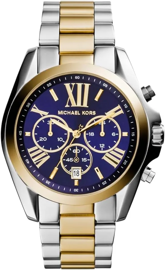 Michael Kors ▫️ Relógio Bradshaw para senhora, 43 mm, movimento cronógrafo de quartzo com bracelete em aço inoxidável