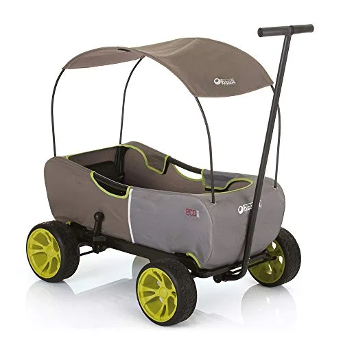 hauck ▫️ Carro de mão Eco Mobil, adequado para 2 crianças, carrinho de transporte dobrável, sistema anti-capotamento, capota, carrinho infantil, assento almofadado, travão, carrinho dobrável, carga máxima de 50 kg, Forrest Grayge 4