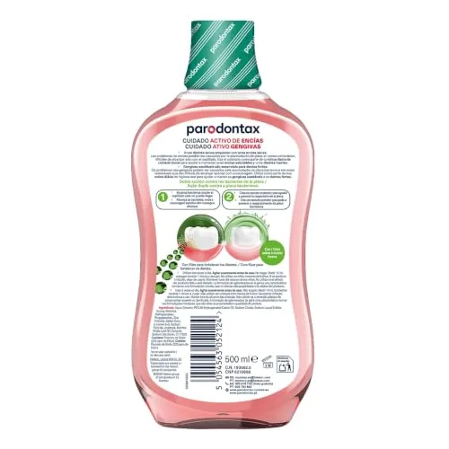 Parodontax ▫️ à base de ervas, enxaguante bucal para sangramento das gengivas, uso diário, gengivas saudáveis e hálito fresco, sem álcool, 500 ml 2