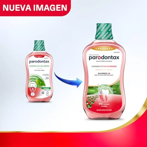 Parodontax ▫️ à base de ervas, enxaguante bucal para sangramento das gengivas, uso diário, gengivas saudáveis e hálito fresco, sem álcool, 500 ml 6