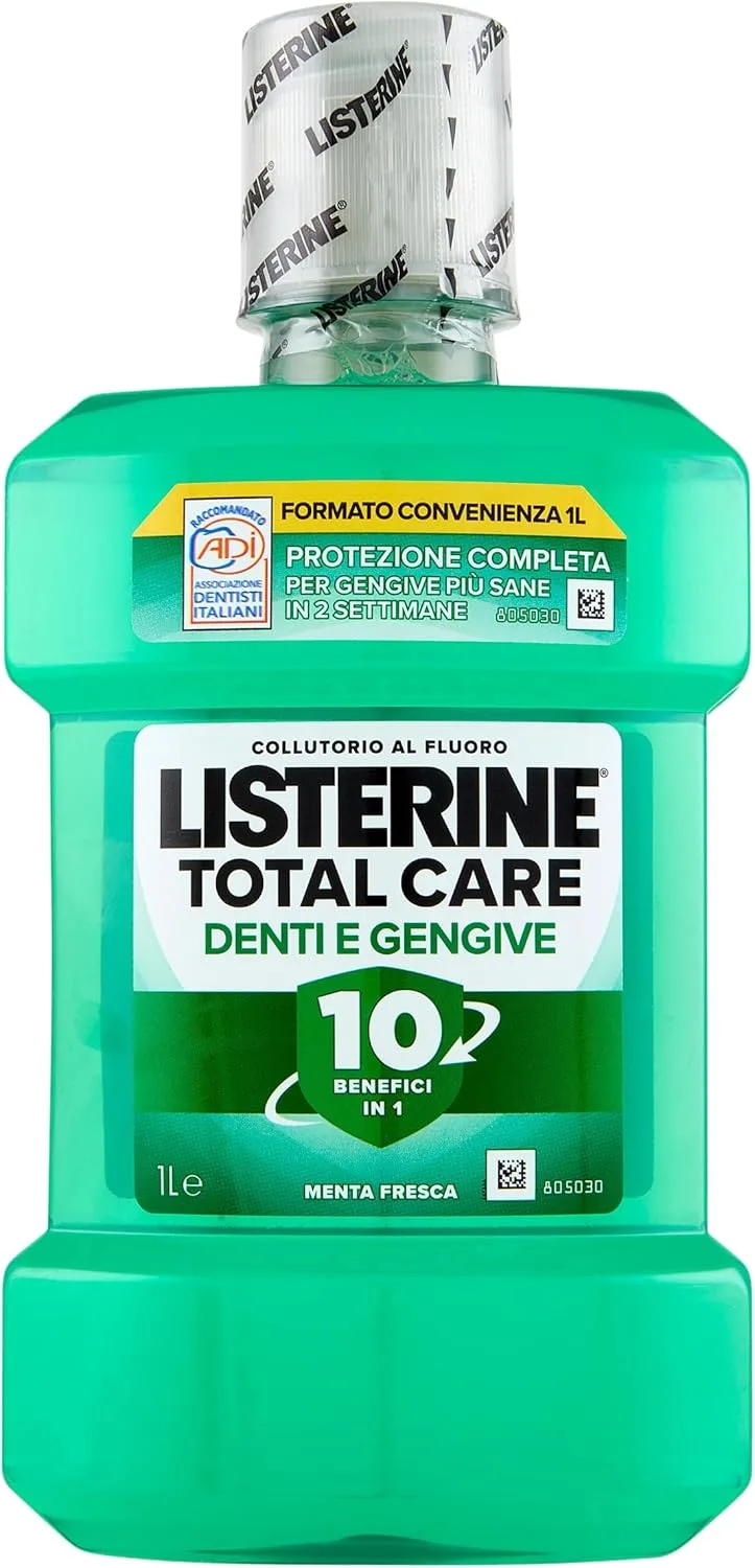 Listerine ▫️ Defence colutório para dentes e gengivas, sabor a menta fresca, colutório para gengivas inflamadas para dentes fortes, colutório com flúor, higiene oral para gengivas saudáveis, 1 litro