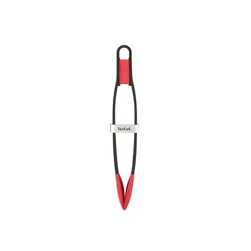 Tefal ▫️ Ingenio - Pinças de cozinha, plástico resistente ao calor até 230 graus, ponta em silicone, resistentes a manchas, fáceis de lavar, pretas e vermelhas, K20607 2