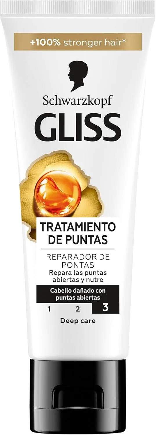 Schwarzkopf ▫️ Gliss Oil Nutritive End Repair Treatment (50 ml), reconstituinte de pontas espigadas com queratina líquida, sérum nutritivo para cabelos secos e danificados