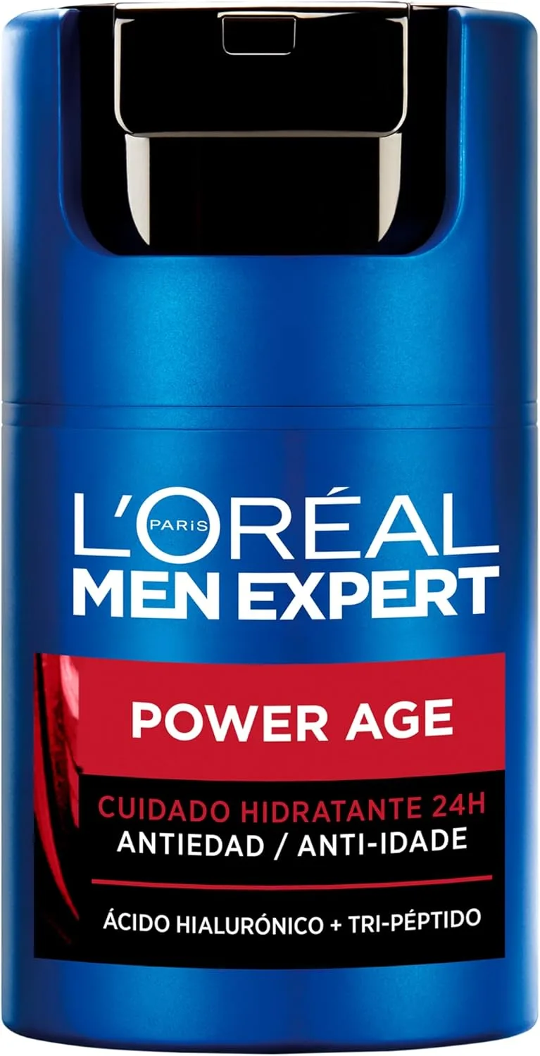 L'Oreal Paris Men Expert ▫️ L'Oréal Paris Men Expert Power Age Creme Facial Reafirmante, 50 ml | Ácido hialurónico*, Hidratação intensa, Ajuda a combater os sinais de envelhecimento, Rotina masculina, Men Expert Power Age