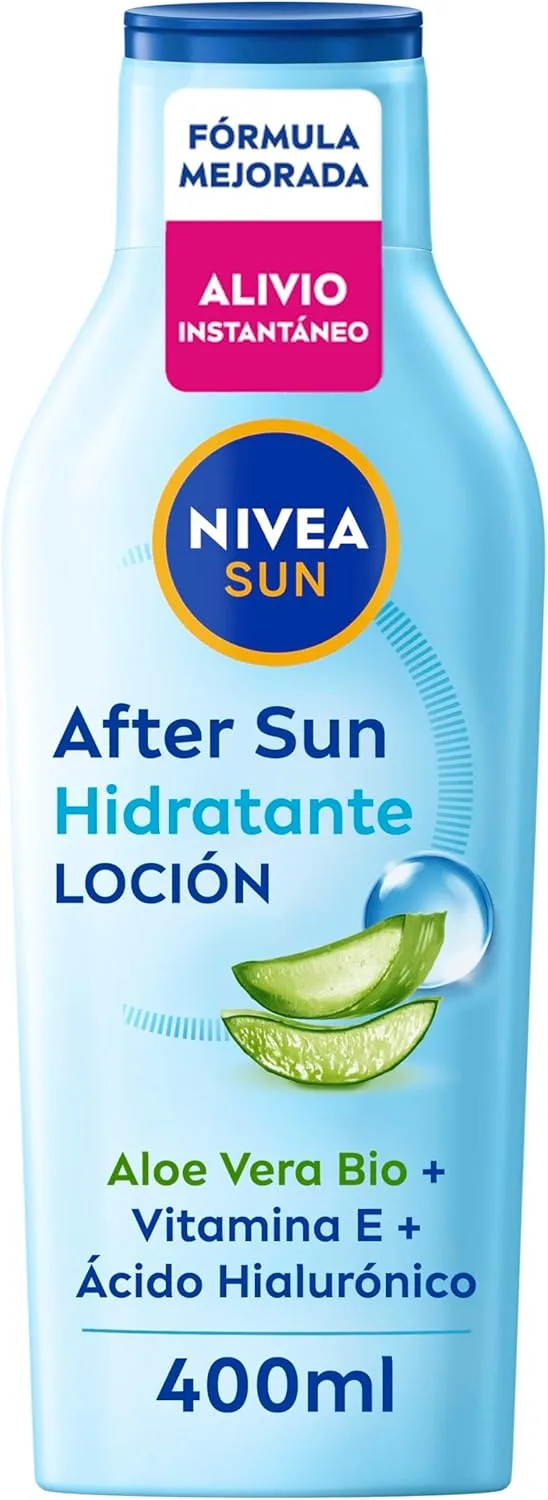 NIVEA SUN ▫️ After Sun Loção Hidratante (1 x 400 ml), loção calmante para o cuidado da pele após a exposição solar, protetor solar com aloé vera