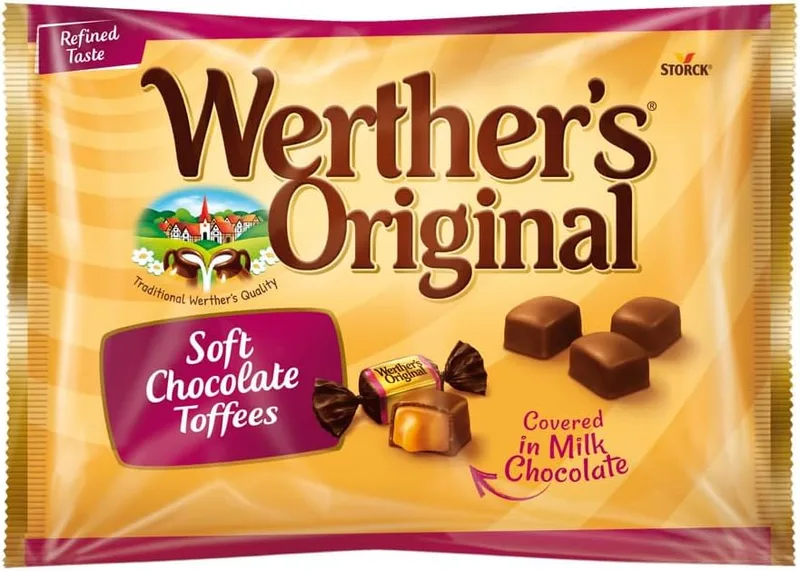 Werther's Original ▫️ Caramelos Macios com Chocolate - 1 kg - Nata - Vegetariano