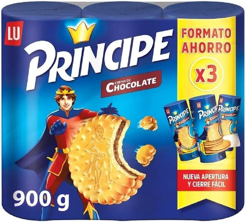 LU ▫️ Principe Original, Bolachas Sanduíche Recheadas com Natas de Chocolate de Leite, Embalagem Económica 3 x 300g