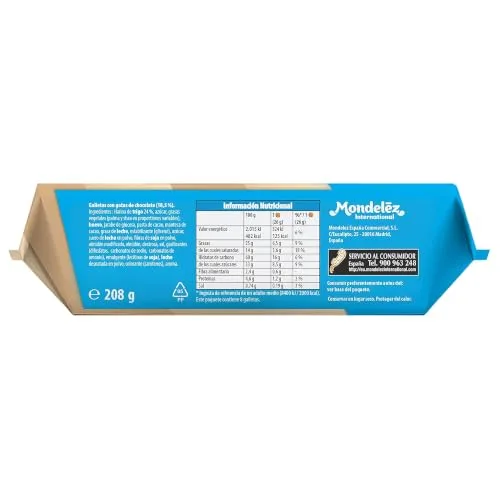 Chips Ahoy! ▫️ Chips Ahoy Bolachas Extra Macias, com Pedaços de Chocolate, 208 g 2