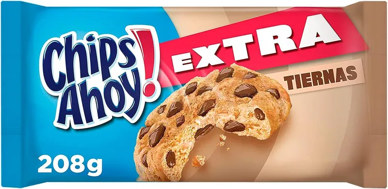 Chips Ahoy! ▫️ Chips Ahoy Bolachas Extra Macias, com Pedaços de Chocolate, 208 g