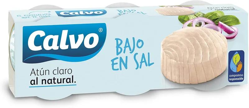 Calvo ▫️ Light Tuna Natural Low Salt Pack3 x 80g