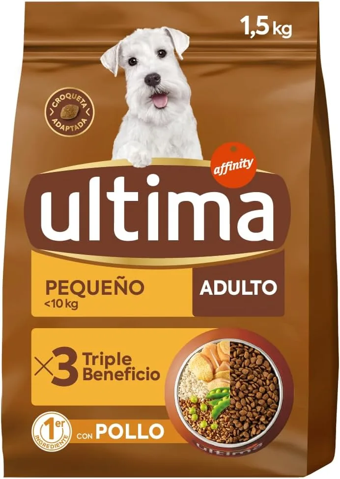 ultima ▫️ Comida com Frango para Cães Adultos de Raça Pequena, 1,5 kg