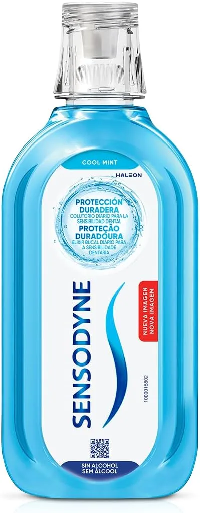 Sensodyne ▫️ Cool Mint Mouthwash, para dentes sensíveis, proteção duradoura sem álcool, alívio clinicamente comprovado, 500 ml