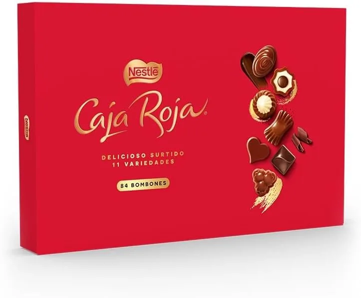 CAJA ROJA ▫️ Bombons de chocolate de leite NESTLÉ RED BOX em caixa de 800g