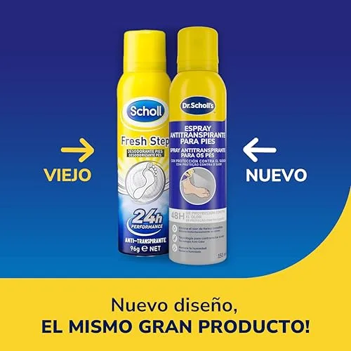 Dr. Scholl's ▫️ Fresh Step, Desodorizante para os pés com fórmula antitranspirante, neutraliza o odor durante 24 horas e absorve a humidade e o suor, 1x150 ml 2