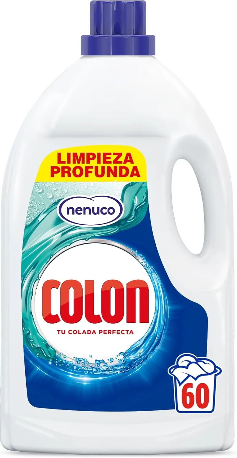 Colon ▫️ Nenuco - Detergente para Máquina de Lavar Roupa, Indicado para Roupa Branca e de Cor, Formato Gel - 60 Lavagens, 60 Doses